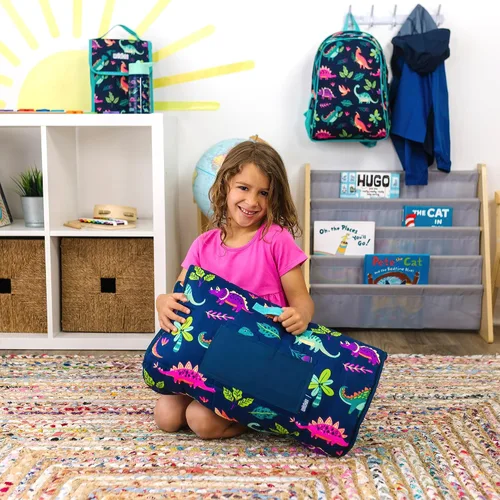 Vista 6 de Wildkin Tapete infantil de microfibra para siesta con almohada para niños y niñas, tapete suave y acogedor para guardería, preescolar, jardín
