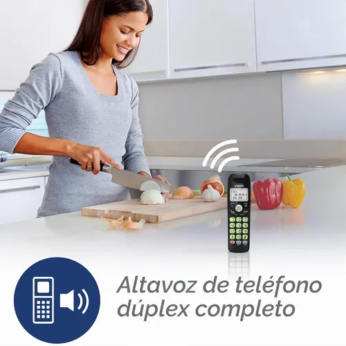 Vista 5 de VTech VG101-11 Teléfono inalámbrico con altavoz dúplex completo e identificación de llamada/llamada en espera (negro)