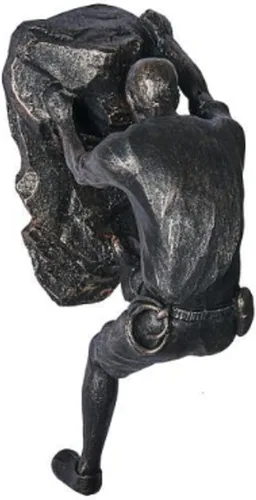 Vista 7 de Juego grande de 6 hombres trepadores de pared, 6 hombres escaladores negros + 3 rocas para ocultar uñas, decoración de pared, arte de pared