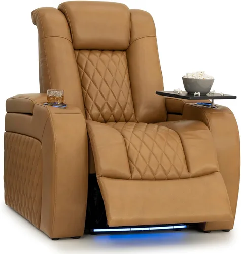 Vista 60 de Seatcraft Asiento de cine en casa Diamante Marrón Reclinable Individual