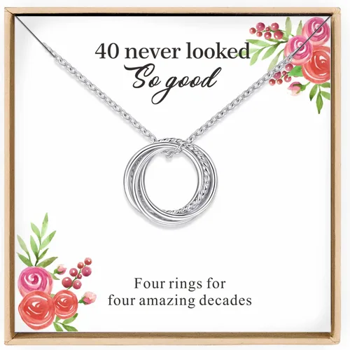 Vista 19 de Regalos de cumpleaños para mujer, collar de plata de ley 30, 40, 50, 60, 70, 80, 90, cumpleaños, 3, 4, 5, 6, 7, 8, 9, joyería de la década de 30