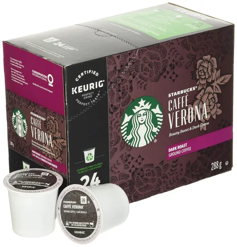 Vista 2 de Starbucks Caffe Verona Dark, K-Cup para cafeteras Keurig, 24 unidades (paquete de 4)
