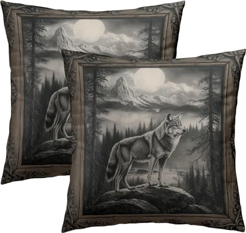 Vista 22 de Fundas de almohada marrón leopardo - 2 piezas Funda de almohada de guepardo 18x18 pulgadas Fundas de almohada de algodón con estampado de animales