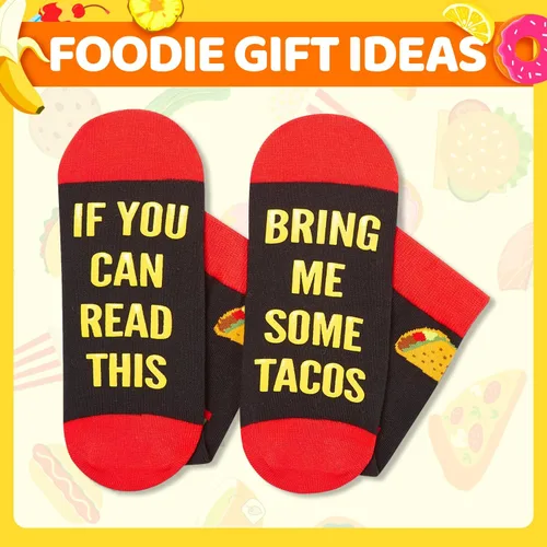 Vista 6 de HAPPYPOP Funny Food Socks Men - Women Hot Dog Ramen Taco Gifts, Pizza Taco Socks for Teen Boys Girls