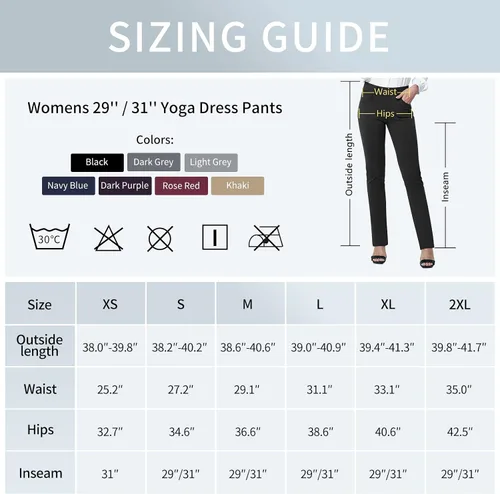 Vista 6 de M MOTEEPI Pantalones de vestir de yoga para mujer de 31, 29, 33 pulgadas, cintura alta, pantalones de trabajo, pantalones de negocios