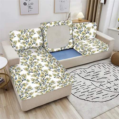 Vista 3 de CRFATOP Fundas de cojín elásticas para sillón de asiento individual, fundas de repuesto adecuadas para sillón de sofá biplaza con banda elástica, 2