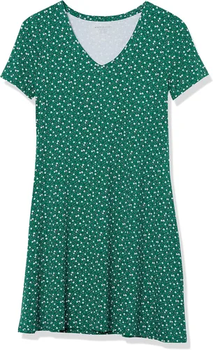 Vista 6 de Tienda Essentials Vestido de manga corta regular con cuello en V para mujer