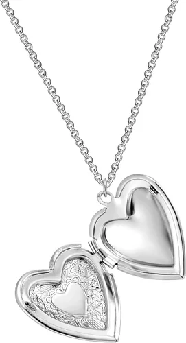 Vista 2 de Philip Jones Medallón de corazón chapado en plata, chapado en plata, No es una piedra preciosa