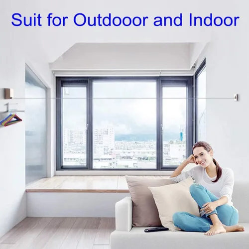 Vista 5 de Tendedero retráctil para exteriores e interiores, resistente de acero inoxidable ajustable con cuerda de secado de alambre con funda de ABS +