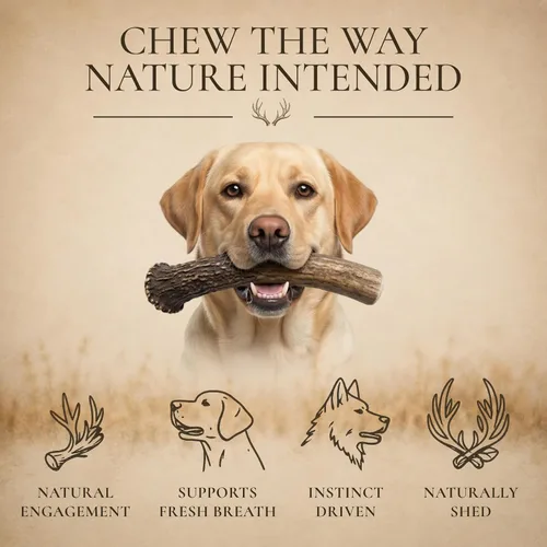 Vista 4 de WhiteTail Naturals Paquete de 2 cuernos de eje XL para perros XL-7-8