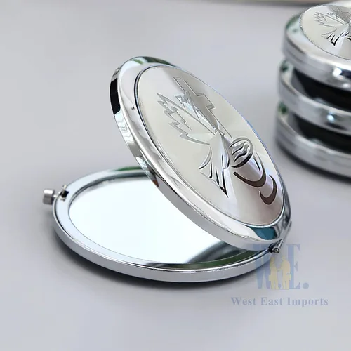Vista 4 de WE 12 piezas de bautismo compacto espejo favor -Bautizo Recuerdos/maquillaje de espíritu santo compacto con bolsa decorada