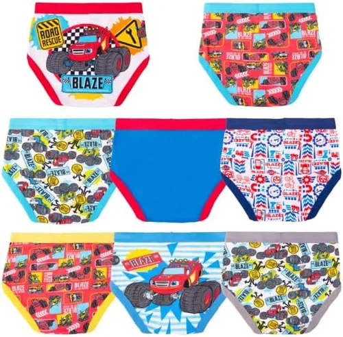 Vista 3 de Ropa interior para niños con licencia Mickey Mouse Blaze Cars Paw Patrol Marvel Toy Story paquete de 8 calzoncillos para niños pequeños y grandes