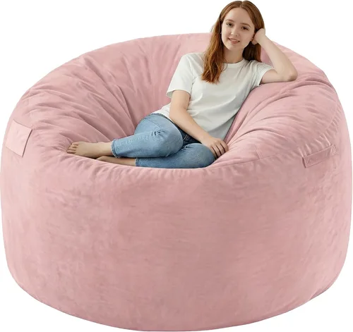 Vista 32 de Silla de Puf de 2 pies, Sillas de Puf Cómodas con Relleno de Espuma Viscoelástica, Sofá de Puf Esponjoso con Cubierta de Terciopelo Holandés, Sillas