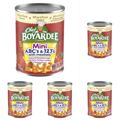 Vista 8 de Chef Boyardee Mini ABC y 123 con albóndigas, 15 onzas, paquete de 4