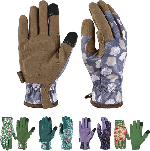 Vista 20 de Guantes de jardinería para hombres y mujeres, a prueba de espinas y resistentes a pinchazos, guantes de trabajo de seguridad y jardinería, regalos