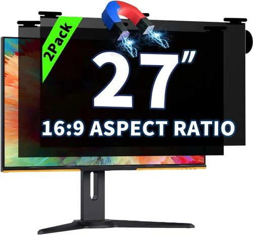 Vista 29 de Pantalla de privacidad magnética colgante de 21.5 pulgadas para monitor de pantalla ancha de 16:9, pantalla de privacidad extraíble, antirreflejos