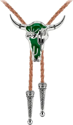 Vista 56 de Jeilwiy Corbata de bolo para hombre, corbatas vaqueras, collar de corbata #44 Elemento de sombrero de vaquero
