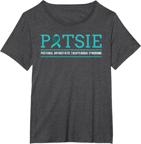Vista 11 de POTS Dysautonomia Turquoise Ribbon Autonomic Dysfunction T-Shirt Asphalt Grey