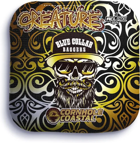 Vista 13 de Juego de 4 bolsas de maíz profesionales reguladoras para juegos de lanzamiento de cornhole, para todos los niveles de habilidad (criatura)