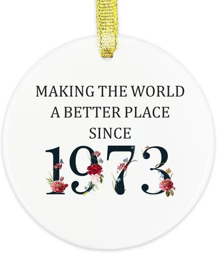 Vista 10 de Regalos de cumpleaños número 60 para mujeres y hombres, adorno de cerámica para el 60º recuerdo - Haciendo del mundo un lugar mejor desde 1963