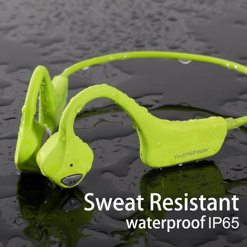 Vista 2 de Auriculares de Conducción Ósea Bluetooth, Audífonos Inalámbricos de Oreja Abierta con Micrófono, Auriculares Resistente al Sudor para Correr, Verde