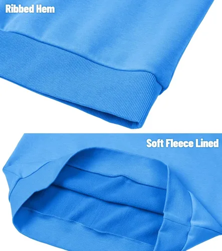 Vista 5 de MAGCOMSEN Sudadera de cuello redondo para hombre de manga larga casual cálida de forro polar