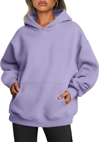 Vista 43 de Trendy Queen Sudaderas con capucha de gran tamaño para mujer, sudaderas de felpa para mujer, suéteres de moda de otoño, suéteres de invierno Lunares
