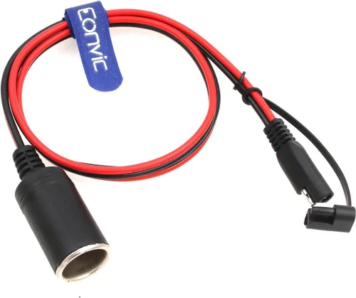 Vista 3 de Cable de enchufe SAE a encendedor de cigarrillos 16AWG 12V SAE 2 pines macho con tapa antipolvo, conector de desconexión rápida, cable de carga