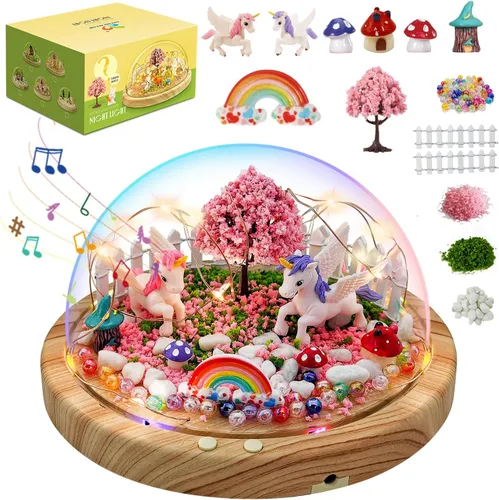Vista 8 de Crea tu propia luz nocturna, kits de bricolaje de dinosaurio para niñas, luces nocturnas mágicas creativas USB Edición de mejora, juguetes