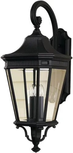 Vista 3 de Generation Lighting OL5400BK Cotswold Lane - Farol de pared para iluminación de patio al aire libre, negro, 1 luz