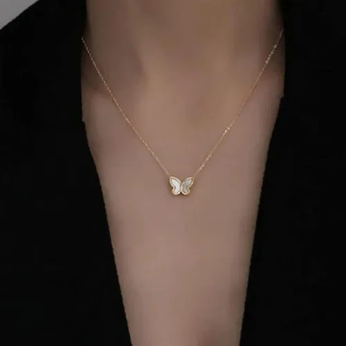 Vista 5 de Collar de mariposa con dije de gargantilla y dije delicado para mujer, joyería para regalos de cumpleaños
