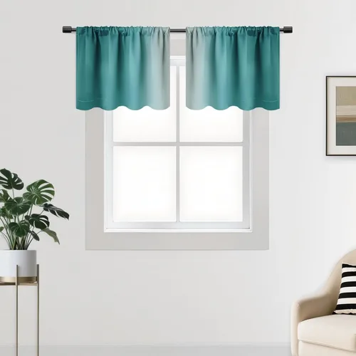 Vista 19 de SimpleHome Cortinas Pequeñas Negras Impermeables con Bolsillo para Barra Suave para Cocina, Cortinas Impermeables con Bolsillo para Barra