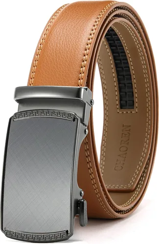 Vista 35 de CHAOREN Cinturón para hombre de cuero con trinquete - Ajuste personalizable, estilo sin esfuerzo (35 mm)