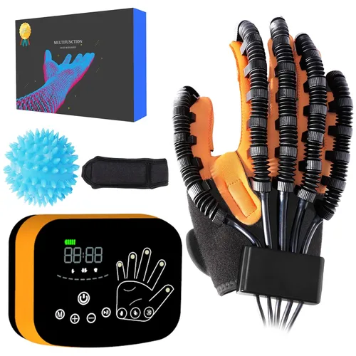 Vista 7 de Guantes de rehabilitación de robot de dedo mejorados, guante de rehabilitación para accidente cerebrovascular, guantes robóticos para ejercicios