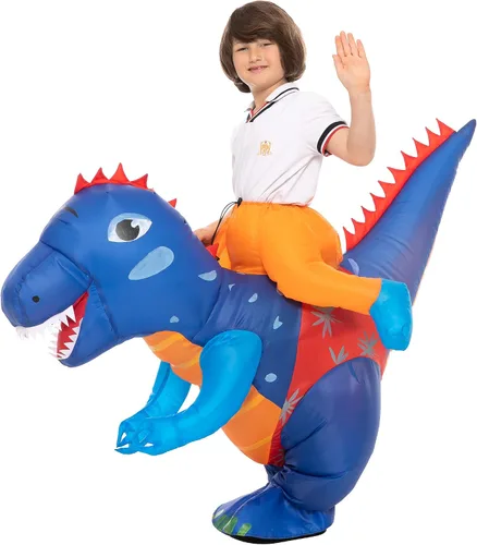 Vista 2 de IHGYT Inflatable Costume for Kids Blow up Dinosaur Costume for Boys and Girls Halloween Party Riding T Rex Outfits