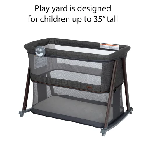 Vista 3 de Safety 1st Moisés para dormir y jugar, se convierte fácilmente de moisés a patio de juegos, nuez ahumada