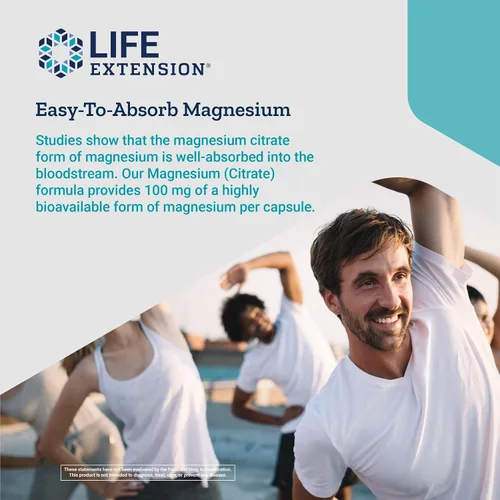 Vista 4 de Life Extension Citrato de magnesio 100 mg y zinc 50 mg - Magnesio para el corazón, la salud ósea y zinc para el apoyo inmunológico - 100 cápsulas