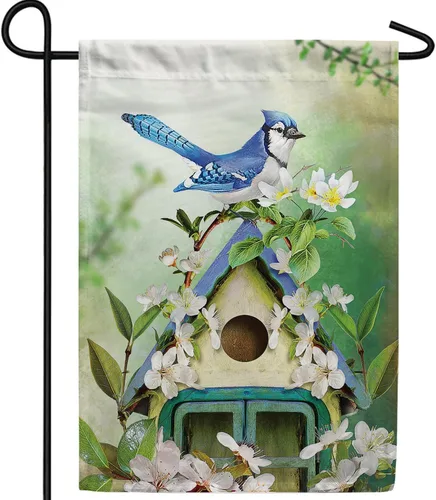 Vista 24 de A Little Rain Gnome Umbrella Garden Flag 12.5" x 18" Double Sided
