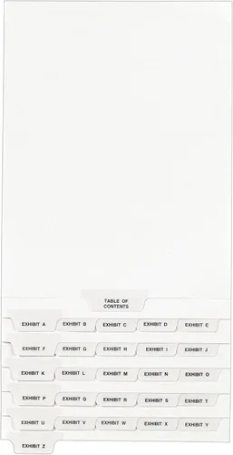 Vista 8 de Avery Avery-Style - Divisores con pestaña inferior LGL, 27 pestañas, exhibición A-Z, tamaño carta (8.5 x 11), blanco, 27 por juego (11376)