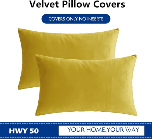 Vista 14 de HWY 50 fundas de almohada decorativas de terciopelo sólido para sofá, sala de estar., Terciopelo, gris, 20x20 pulgadas