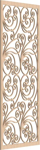 Vista 95 de 9 3/8"W x 24 3/8"H x 1/4"T Marilla Decorativos Paneles de Pared de Madera Calado, Abedul