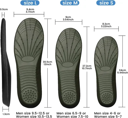 Vista 6 de Plantillas para zapatos, plantillas de espuma viscoelástica, plantillas ortopédicas para fascitis plantar, que proporcionan una excelente absorción