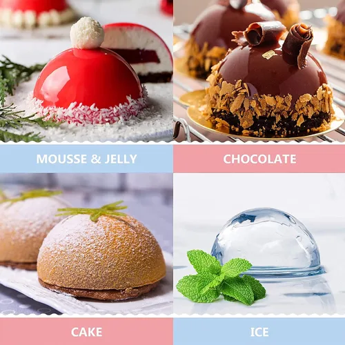 Vista 6 de Molde de silicona para bomba de chocolate caliente y bomba de cacao, paquete de 3 moldes para hornear de 6 cavidades para hacer chocolate, cupcake