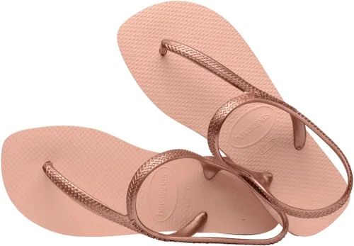 Vista 4 de Havaianas Sandalias de tacón de cuña para mujer, Ballet RoseRubor Dorado