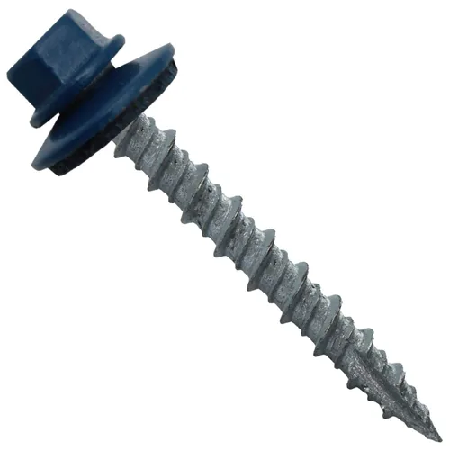 Vista 73 de 10 tornillos para techos de metal gris ABC de 1-1/2 pulgadas, cabezal de arandela hexagonal, arranque automático/roscado, arandela EPDM. 1 bolsa