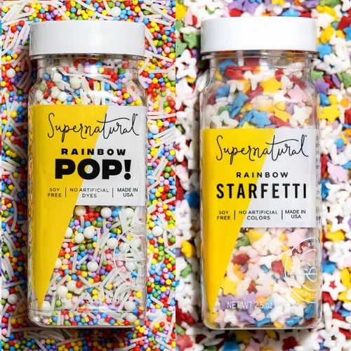 Vista 17 de Supernatural All Natural Sprinkles Juego de Navidad Sin Colorantes, Sin Colorantes Artificiales, Sin Soja, Sin Gluten, Vegano y Espolvoreados