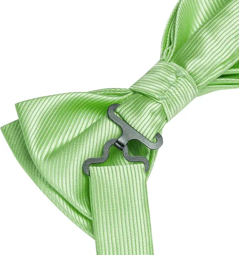 Vista 5 de Hi-Tie Juego de alfileres de solapa de pajarita preatados sólidosde cristal para hombre, pajarita ajustable para boda, baile de graduación, esmoquin