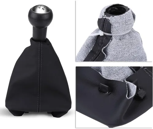 Vista 5 de Qiilu Pomo de palanca de cambios de 5 velocidades, negro, plástico, compacto, fácil de instalar, duradero, ambidiestro, plástico sin terminar, mango