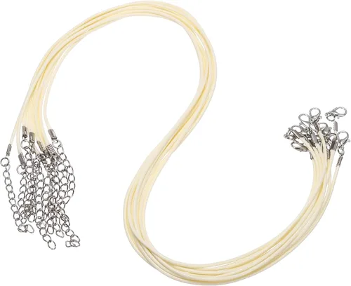 Vista 120 de MECCANIXITY 10 cordones de collar encerado de 18 pulgadas, cadena de collar a granel con cierre de 0.059 in de cuerda de cuero encerado para hacer