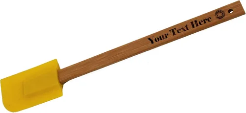 Vista 7 de Espátula de cocina de silicona grabada, para hornear, cocinar, chef, cocina, regalo (naranja)